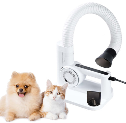 DUZ V3 Professional Quality Pet Dryer: 2-in-1 Portable & Hands-Free Grooming, Low-Noise & Stress-Free Drying, Multi Speed & Temperature, Comfortable for All Dogs and Cats