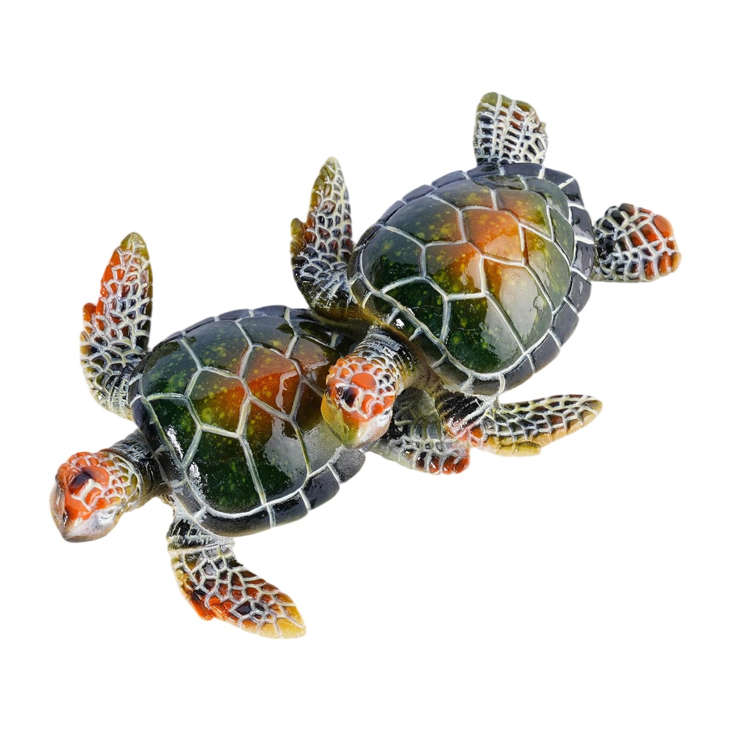 Brizoria Sea Turtle Collectible Figurines Mini Turtles Statue Ocean Decor Resin Beach Themed Room Decor Coastal Decorations for Home, Green