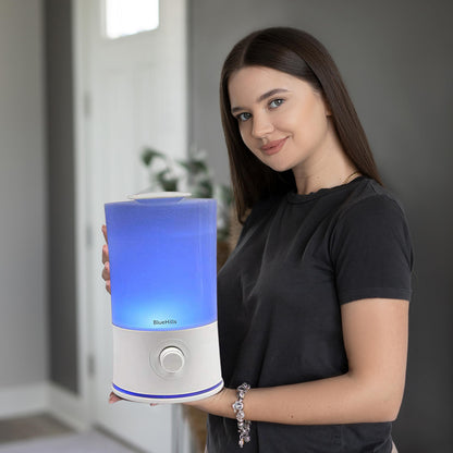 BlueHills Premium 2000 ML XL Large Essential Oil Diffuser Aromatherapy Humidifier for Large Room Home 40 Hour Run Huge Coverage Area 2 Liter Extra Large Capacity Huge Diffuser Wood Grain E005