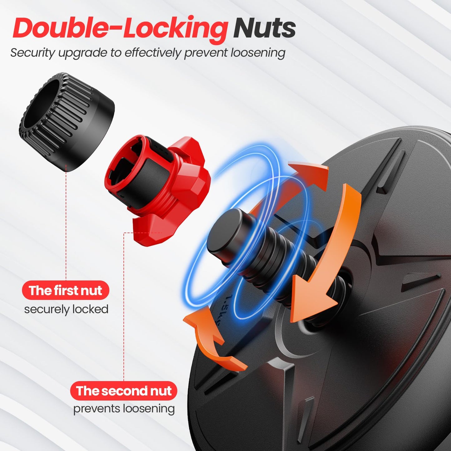 Adjustable dumbbell set,20/35/45/55/70/90lbs Free Weights set with upgraded nut, 5 in 1 Weight Set Used as Kettlebells, Barbell, Push up Stand, Fitness Exercise for Home Gym Suitable Men/Women