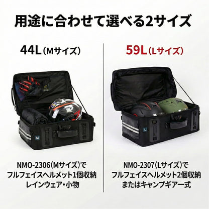Niche Cruiser Motorcycle Tail Bag, 44L Rear Seat Bag with TSA Number Lock, High-Capacity Luggage for Travel, Helmet & Gear Bag with Waterproof Rain Cover - Universal Fit (NMO-2306)