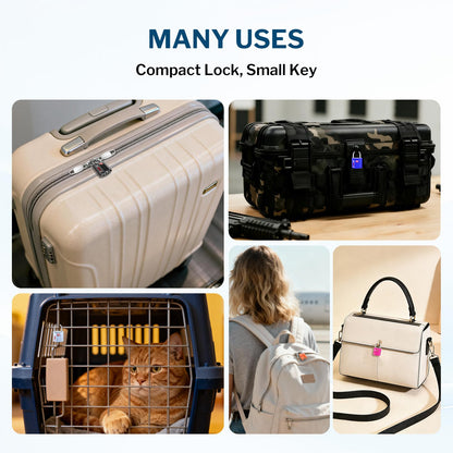 Forge OX 1'' Wide 1.8'' Tall, TSA Approved Luggage Locks: Key Locks for Travel. Ultra Secure Dimple Key Travel Locks Alloy Body. for Luggage, Backpack, Small Toolbox and More. Black 2 Pack.