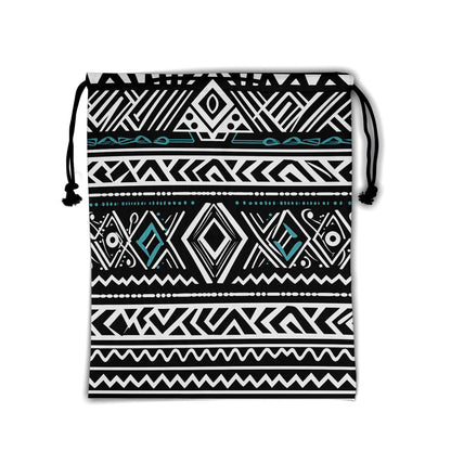 Nerxy Tribal Gymnastics Grip Bag - White Black Grip Bags for Gymnastics Mini Gym Bag Ethnic Drawstring Storage Pouch Adjustable