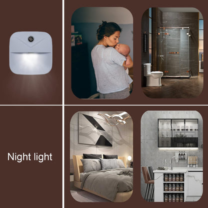 6 Pack Night Light Plug in, White LED Nightlights with Smart Dusk to Dawn Sensor, Plug into Wall Nightlights Suitable for Bedroom, Bathroom, Hallway, Kitchen, Stairs, Kids, Adults