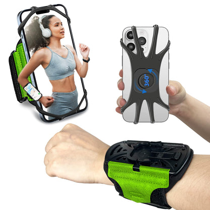 Wristband Phone Holder for Running,【360° Rotatable & Upgrade Anti-Drop】 Suitable for Mobile Phones（Fits All 4-6.5 Inch）, scanners, Portable Computers, and PDAs(Green)