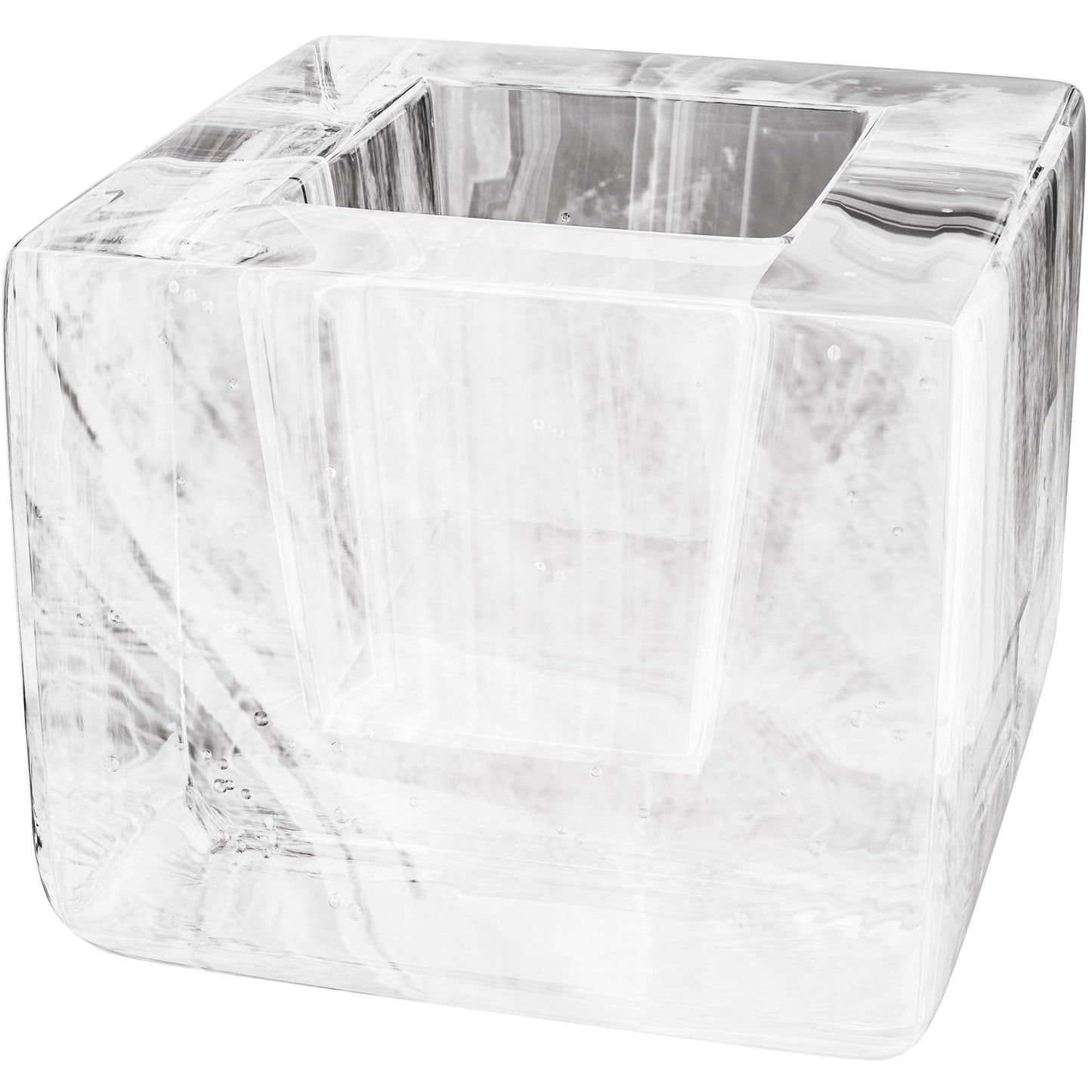Kosta Boda Brick Votive, Tealight Candle Holder, Made from Crystal - Cube Brick Shape, Contemporary Art, Shelf Decoration & Table Centerpiece, 3" x 3.4" - White