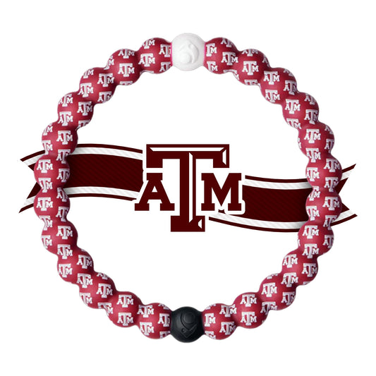 Lokai Collegiate Silicone Beaded Bracelet for Women & Men, Texas A&M University - Medium, 6.5 Inch Circumference - Silicone Jewelry Fashion Bracelet Slides-On for Comfortable Fit