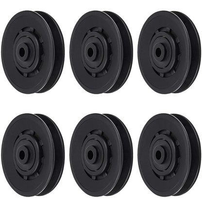 Profelinx 90mm Pulley Wheel Bearing Nylon - Grooved Edge Wearproof Pulleys for Cable Machine Part Home Gym Smith Machine Attachment Weight Lifting Door Garage