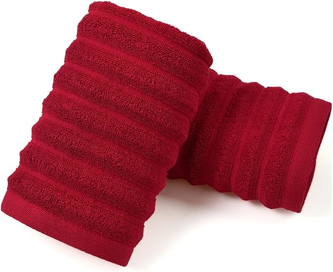 Jacquotha Red Hand Towels for Bathroom Ribbed