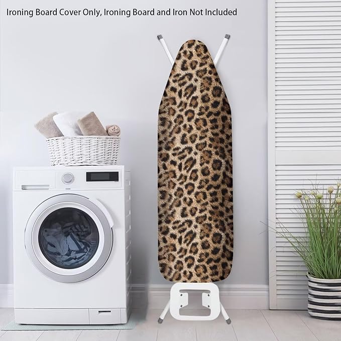 Leopard Print Ironing Board Cover Heavy Duty Thick Padding Scorch Resistant
