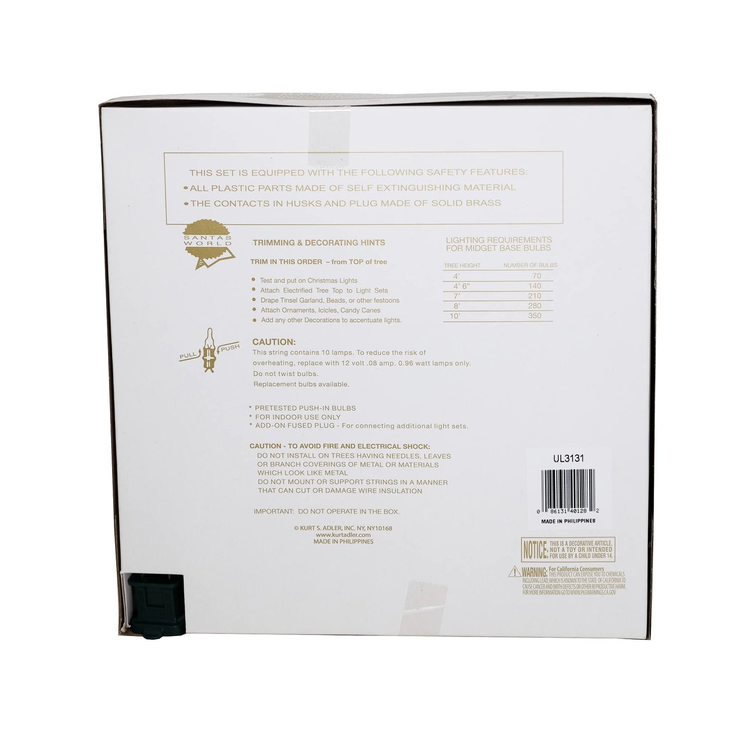 Kurt Adler UL3131 10-Light 6 Pt. Capiz Star Treetop