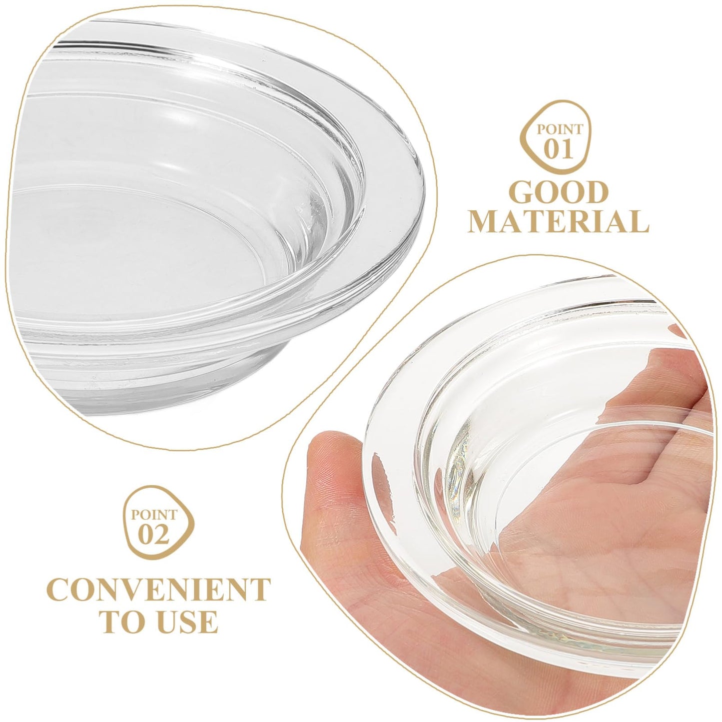 TOPPERFUN 2Pcs Replacement Wax Warmer Dish, 4.5in Glass Transparent Aromatherapy Essential Oil Diffuser Dishes for Home, Office, or Meditation