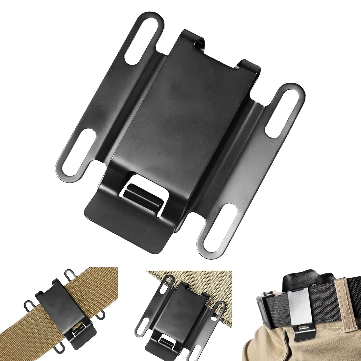 HolsterBuilder 2" Metal Belt Clip – Wide Base Holster Attachment, Heavy-Duty IWB Attachment for Concealed Carry, Tactical & EDC Belts – Holster/Sheath Mount – Made in USA