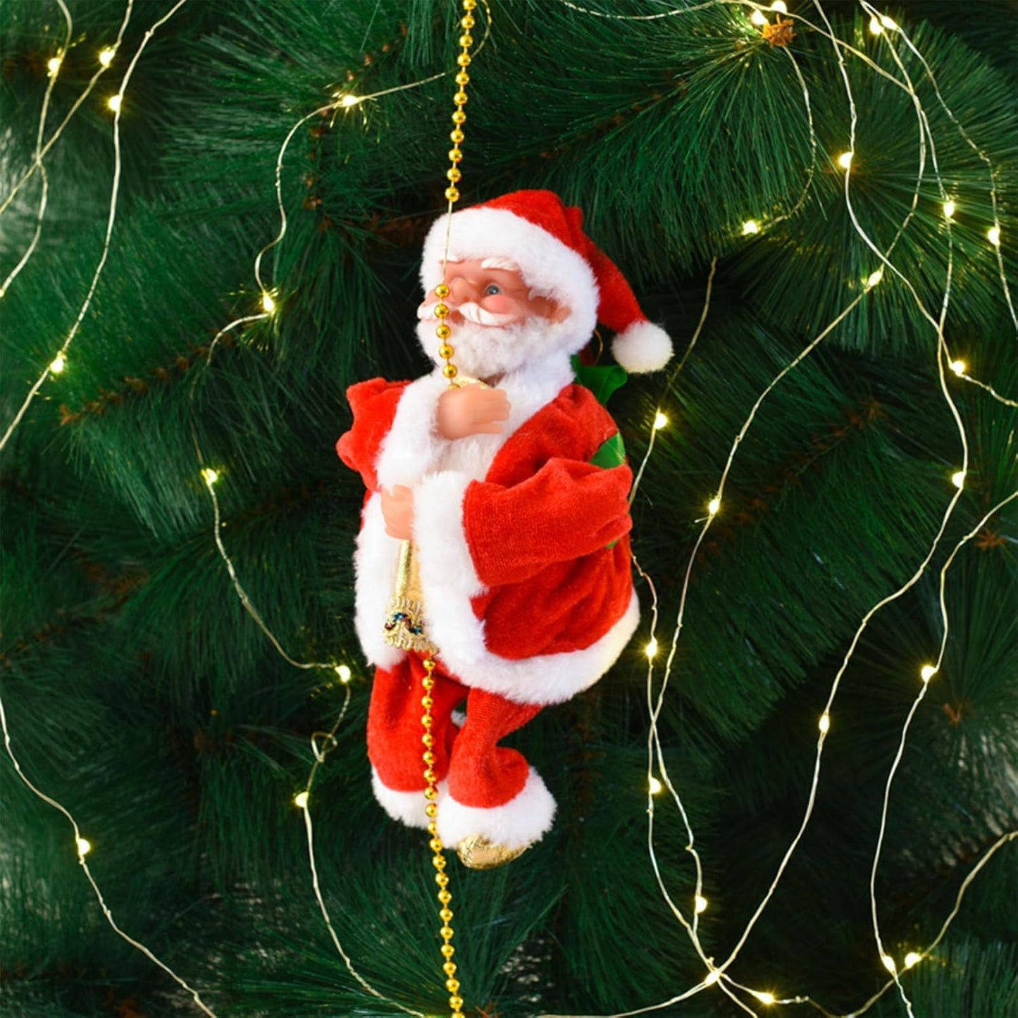 Santa Claus Musical Climbing Rope, Santa Claus Climbing Rope,Climbing Santa Clauus,2026 New Electric Santta Climbinng Roppe,Funny Musical Christmas Tree Ornament, Holiday Decoration Gift (3 pcs)