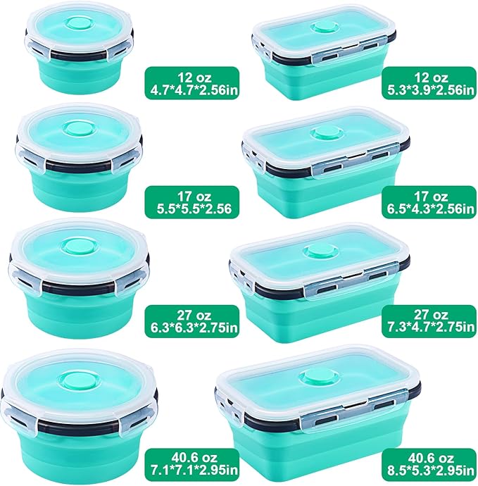 Sudaya 12 Pack Collapsible Food Storage Containers