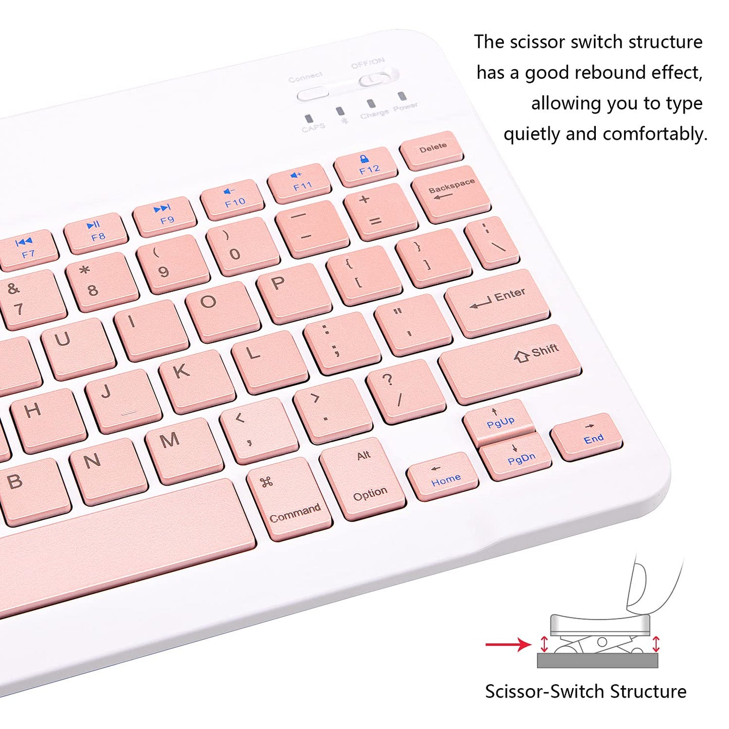 Ultra-Slim Bluetooth Keyboard Portable Mini Wireless Keyboard Rechargeable for Apple iPad iPhone Samsung Tablet Phone Smartphone iPadOS iOS Android (10 inch Black)