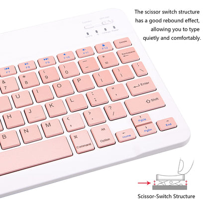 Ultra-Slim Bluetooth Keyboard Portable Mini Wireless Keyboard Rechargeable for Apple iPad iPhone Samsung Tablet Phone Smartphone iPadOS iOS Android (10 inch Black)