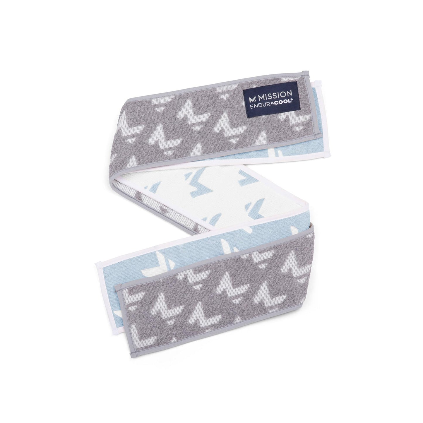 MISSION Enduracool+ Mini Performance Towel, 2 Pack, Instant Cooling Up to 8 Hours UPF 50, Fast Drying, for Outdoors, Running, Sports, Hiking, Camping, Gym (Ash Gray & Soft Blue)
