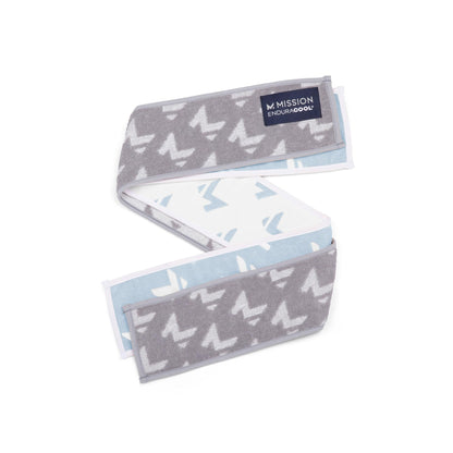 MISSION Enduracool+ Mini Performance Towel, 2 Pack, Instant Cooling Up to 8 Hours UPF 50, Fast Drying, for Outdoors, Running, Sports, Hiking, Camping, Gym (Ash Gray & Soft Blue)