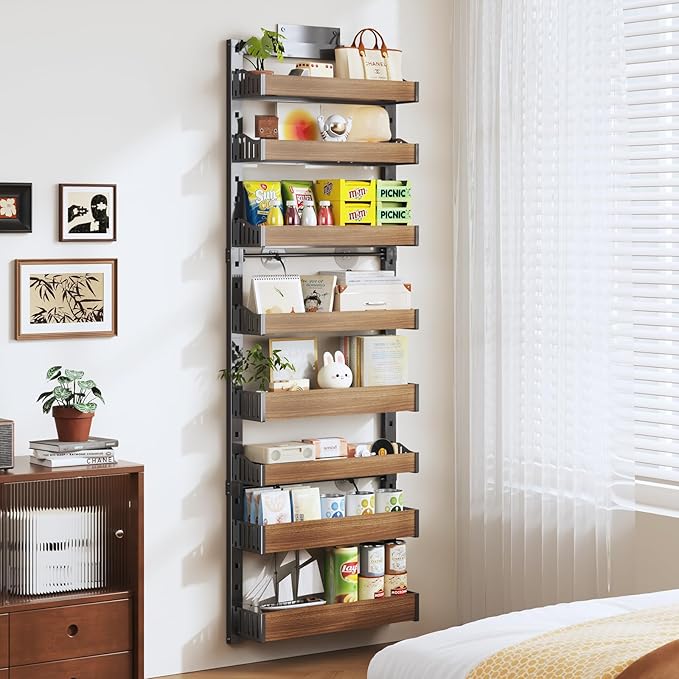 8-Tier Over The Door Pantry Organizer, Heavy-Duty Metal Wall Mount or Hanging