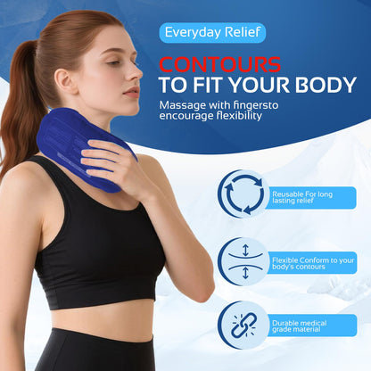 Ice Packs for Injuries Reusable (3-Piece Set) – Hot and Cold Ice Packs for Knee, Reusable Gel Wraps Support, Adjustable Ice Pack Pain Relief for Shoulders, Back Joints Muscles, Knees, Arms and Legs