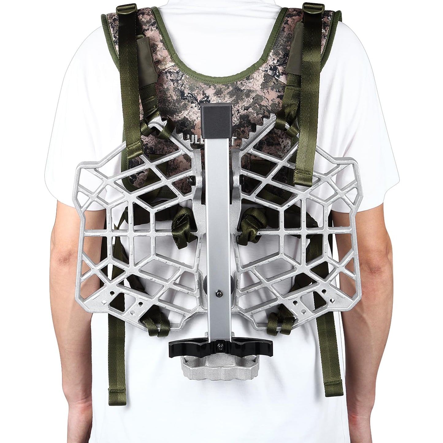 QOGIR Saddle Hunting Platform, Reliable Tree Saddle Platform with Non-Slip Ridge Grips, Lightweight Cast Aluminum Construction, Fully Adjustable Silent Platform, 16.1"x12.2" Hunting Platform
