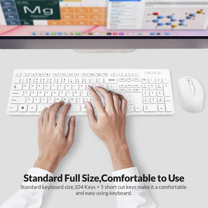 Wireless Keyboard and Mouse Combo - Rii Standard Office PC Keyboard and Optical Wireless Mice (Black)