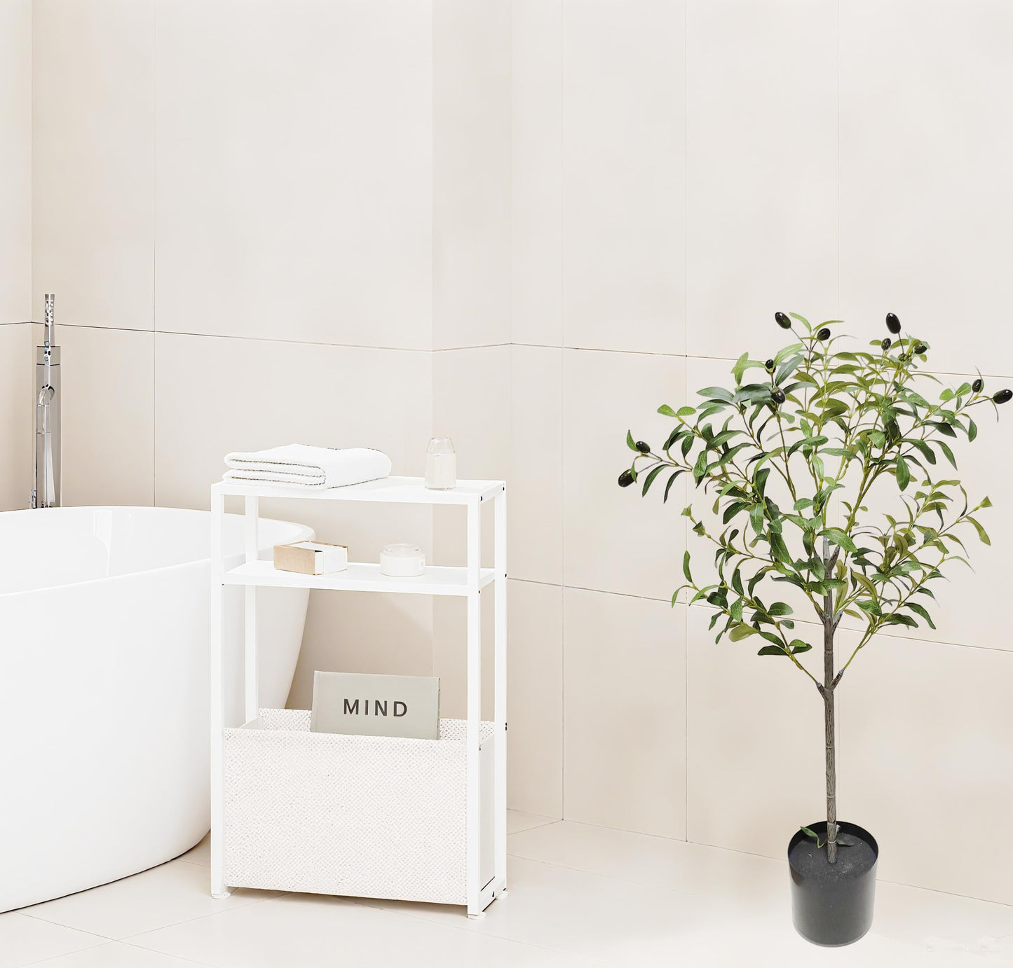 Kiko Artificial Olive 3 Ft Tall Fake Floor Plant Greenery Potted Plants for Office,Gymnasium Room, Living Room, Dinner Room, Shopping mall,Artificial Plant for Indoors and Outdoors
