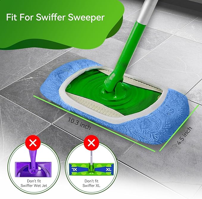 6 Pack Reusable Microfiber Mop Pads Compatible