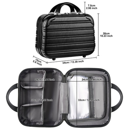 14-Inch Makeup Train Case Hardshell PC+ABS Travel Cosmetic Organizer, Makeup Storage Box for Toiletry Durable Portable Gifts for Women.