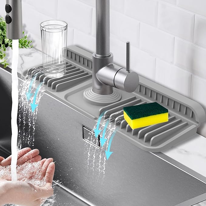 14.6-Inch Kitchen Sink Splash Guard Mat | 7° Slope