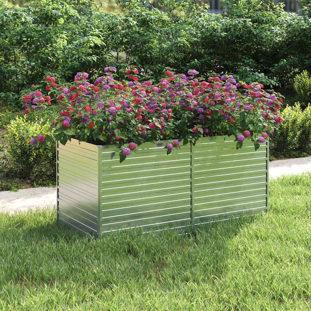Shivorasphere Garden Raised Bed Silver Galvanized Steel Rectangular Planter Box 63 x 31.5 x 30.3 in Outdoor Raised Beds for Gardening Flower and Vegetable Growing