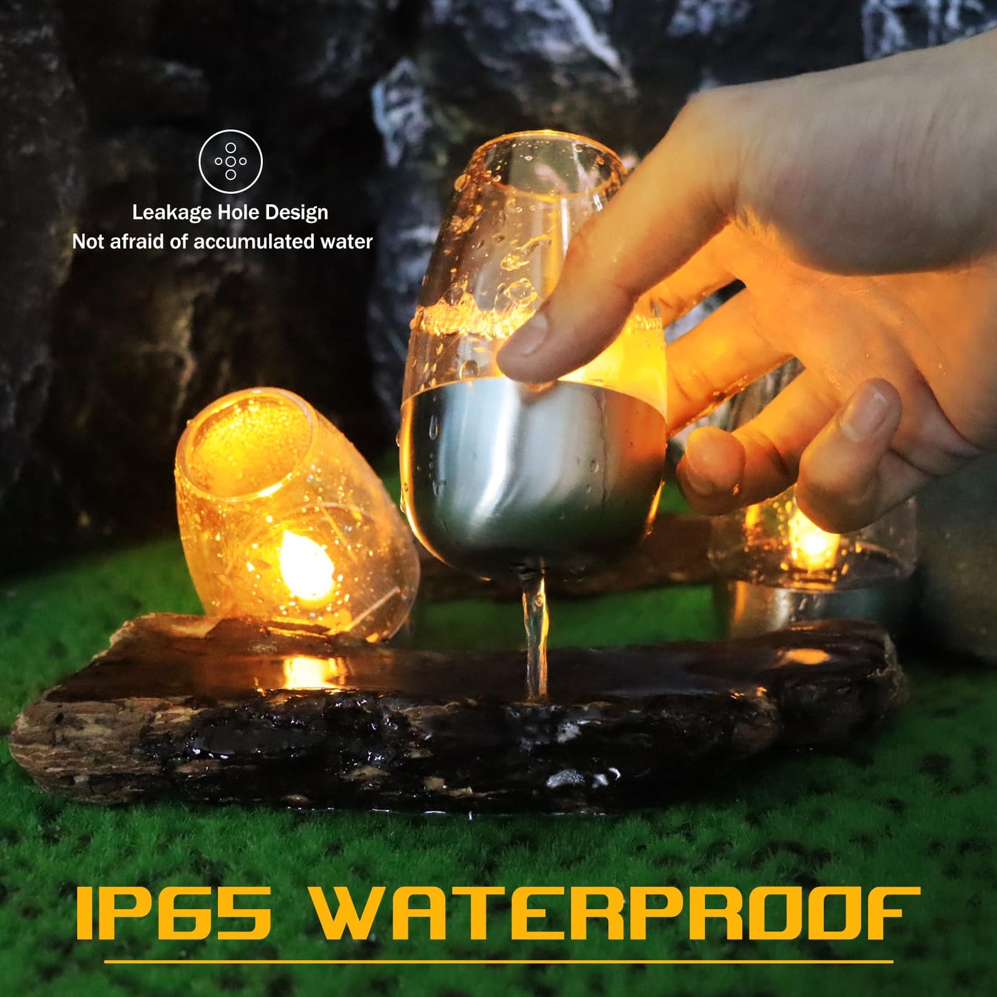 ISUNMEA Solar Outdoor Waterproof Flickering Flameless Candles - 6 Pack Rechargeable LED Battery Operated Fake Faux Tea Lights for Wedding, Home, Party, Garden Decor