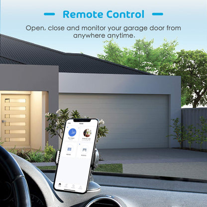 meross Smart Garage Door Opener Remote, Compatible with Apple HomeKit, Amazon Alexa, Google Assistant, CarPlay and SmartThings, No Hub Required