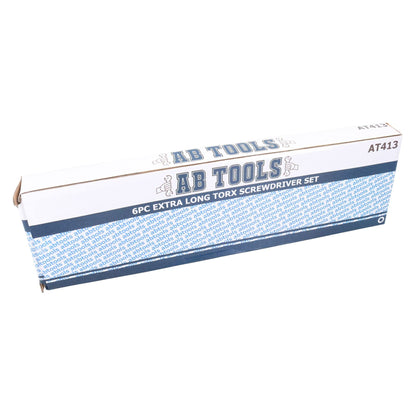 AB Tools Torx Star Extra Long Screwdrivers T10 - T30 Total Length 260mm 6pc Set