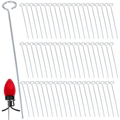 WBCBEC 60Pcs 12 Inch Metal Christmas Light Stakes Christmas Yard Lights Stakes Metal Light Stakes for Christmas Lights Yard Lawn Light Stakes for C7 and C9 Ground Stakes for Christmas Lights