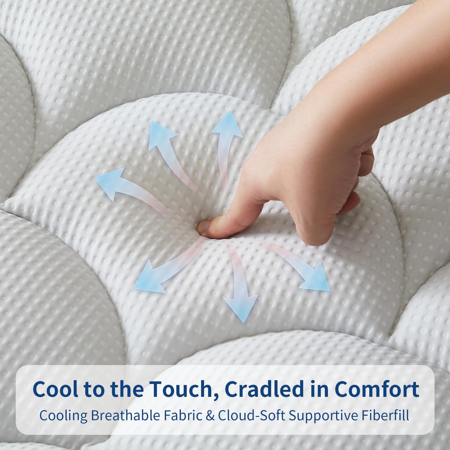 XYZVOON Twin Size Mattress Topper Cooling Breathable, Pillow Top Mattress Pad Supportive for Back Pain Relief, Quilted Fitted with 8-21 inches Deep Pocket, Machine Washable (39x75 inch, Dove Grey)