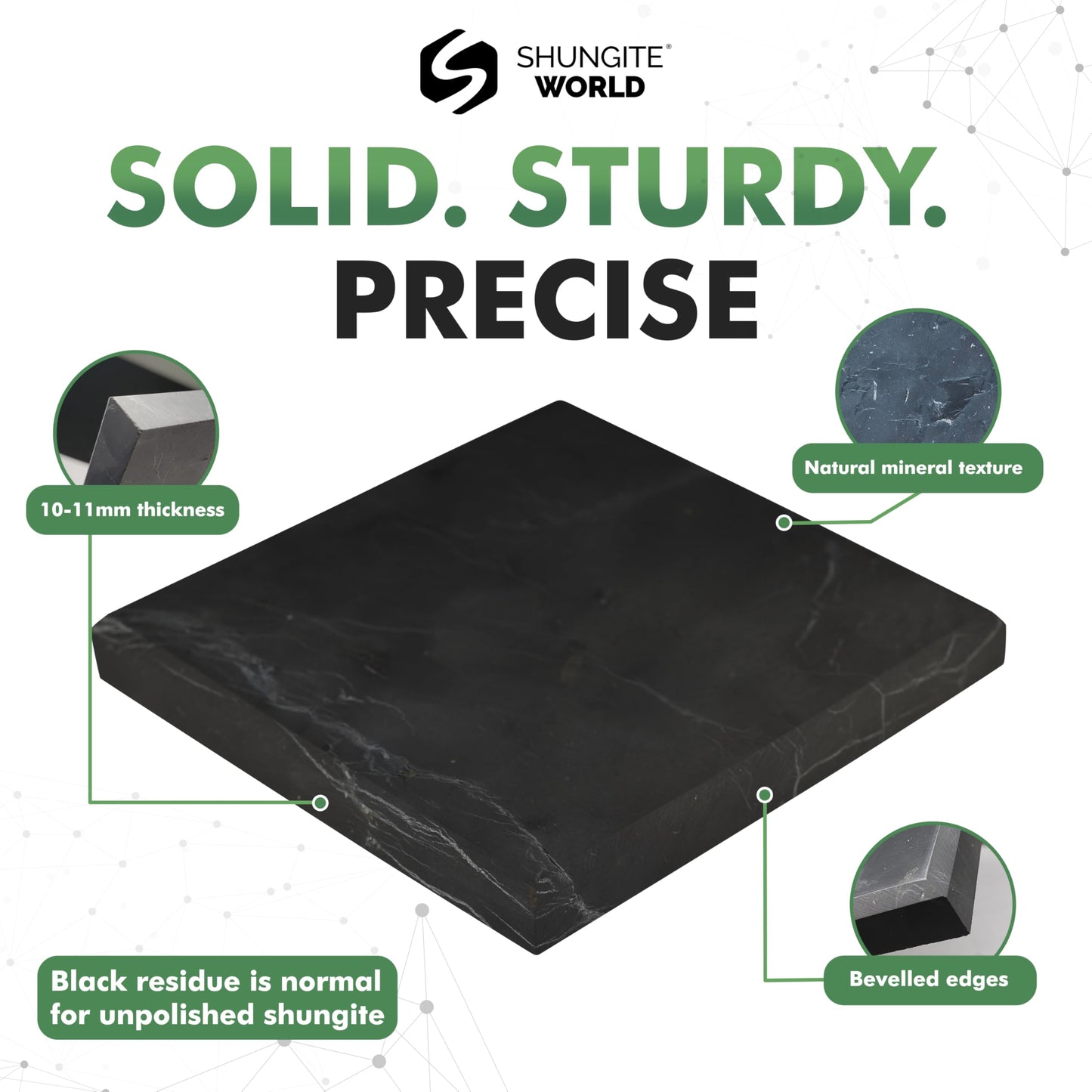 Shungite World Shungite Tile Unpolished 80x100 mm / 3.14"x3.93" from Real Karelian Shungite Stones Shungite Slab Plate Shungite Crystal Charging Plate Mineral Décor Coaster Healing Crystal Plates