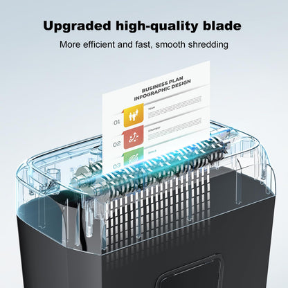 Bonsaii 6 Sheet Cross Cut Paper Shredder, Compact Shredder for Home & Small Office Use, Shreds Credit Cards, Staples, and Clips, Portable Handle Design, 13L Bin (C237-B Upgrade Version)