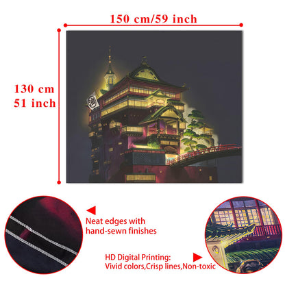 Pounchi Japanese Anime Tapestry (51 x 59 Inch with Hooks Kit) Japanese Backdrop Wall Hanging Tapestry for Bedroom Living Room Dorm Gifts for Birthday Party Decorations