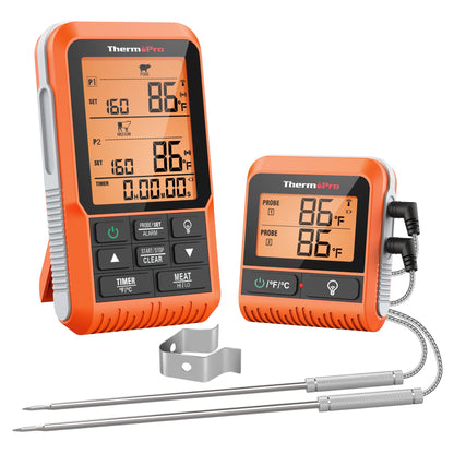 ThermoPro TP829 1000ft Wireless Meat Thermometer Digital for Grilling and Smoking, 4 Meat Probes Grill Thermometer for Outside Grill, BBQ Thermometer for Cooking Turkey Temperature Indicator