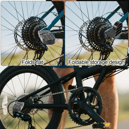 2pcs Bike Rear Pedals, Steel Plate Non-Slip Folding Bike Foot Pegs for Foldable Passenger Cycling Accessories for E-Bike Mountain Bikes Road Bikes BMX