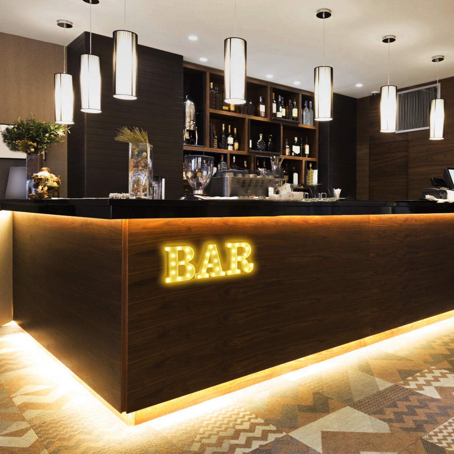 Rdutuok LED Marquee Letters Lights BAR Sign Letter Lamp for BAR Pub Home Party Wedding Decoration Battery Powered Christmas Lamp Home Bar Decoration