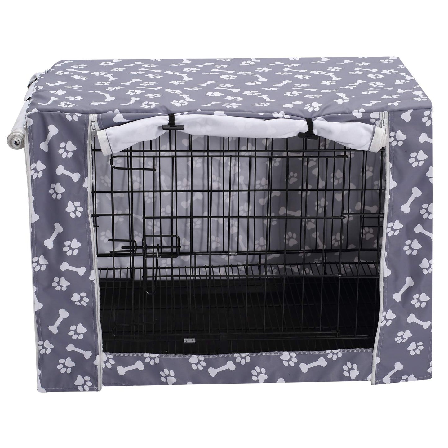 Dog Crate Cover Durable Polyester Pet Kennel Cover Universal Fit for Wire Dog Crate - Fits Most 42 inch Dog Crates - Cover only-Sky Gray-42
