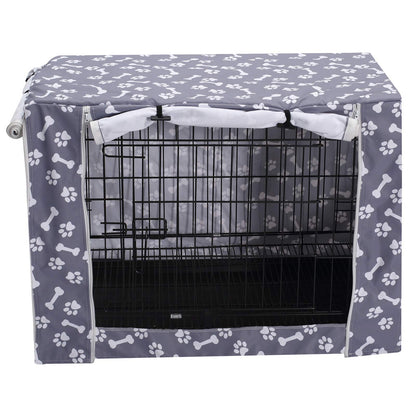 Dog Crate Cover Durable Polyester Pet Kennel Cover Universal Fit for Wire Dog Crate - Fits Most 42 inch Dog Crates - Cover only-Sky Gray-42