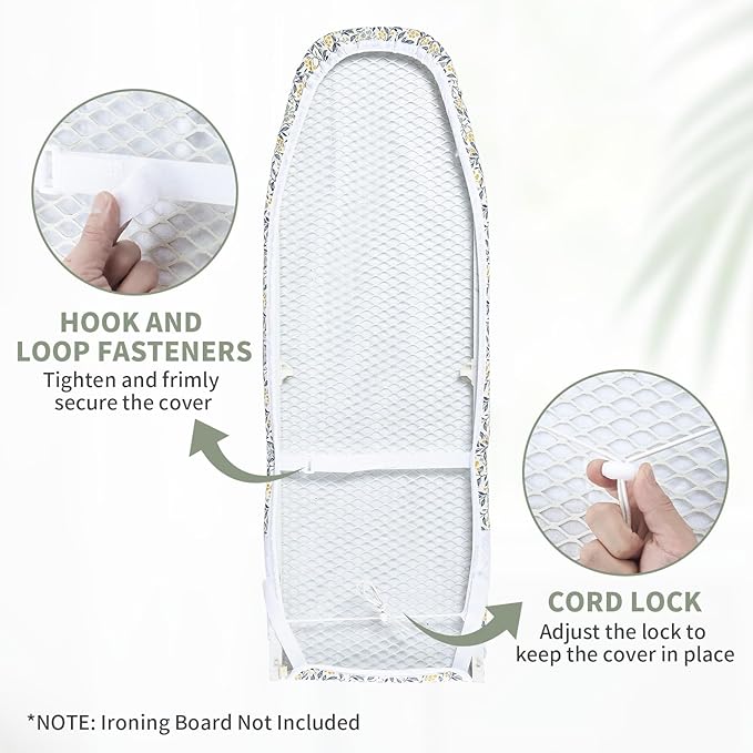 Seiritex Over The Door Ironing Board Cover 14 x 42 inch, Thick Padding and Heat