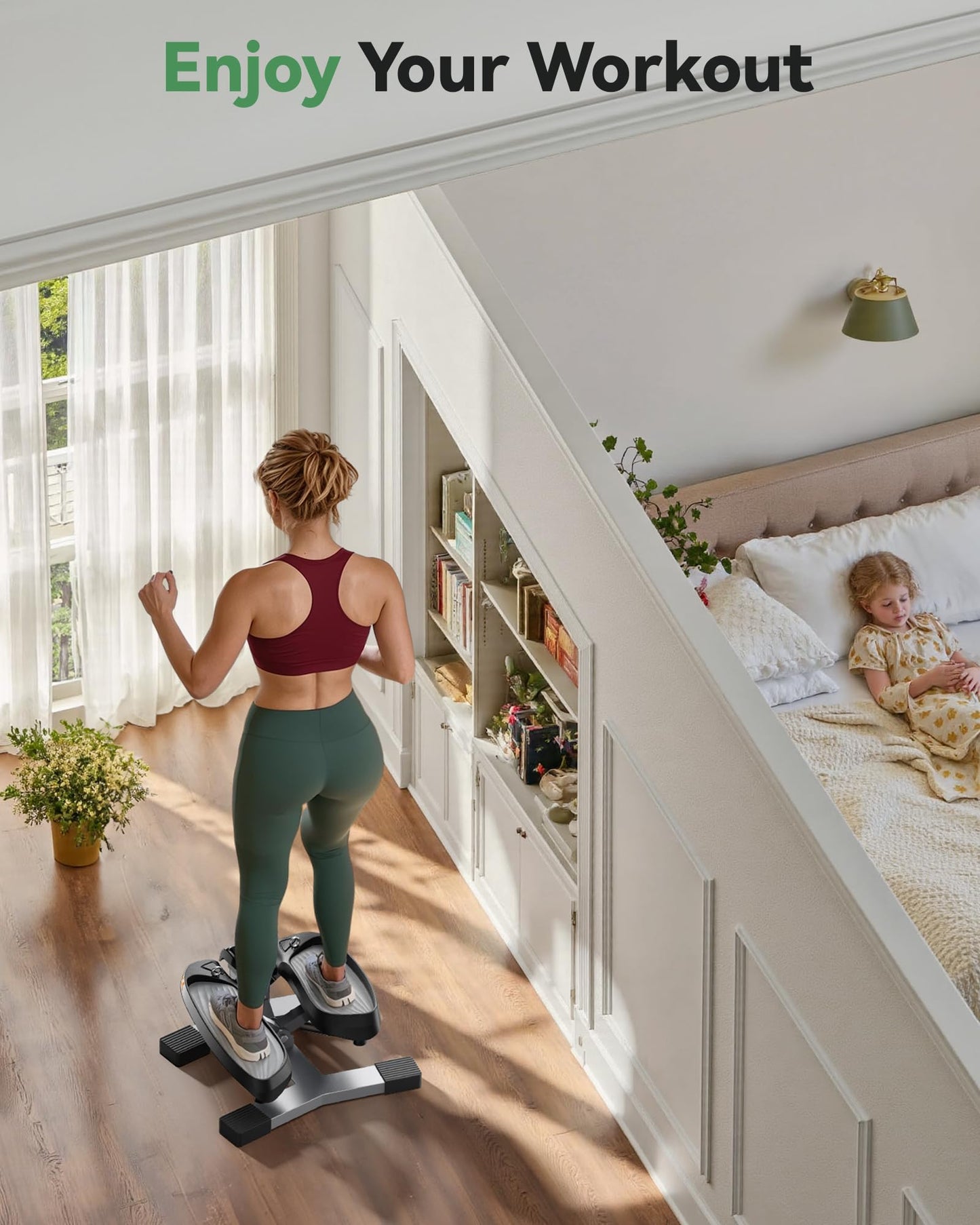 Sportsroyals Twist Stepper,Steppers for Exercise at Home,Stair Stepper with Resistance Bands for Full Body Workout, 400lbs Weight Capacity