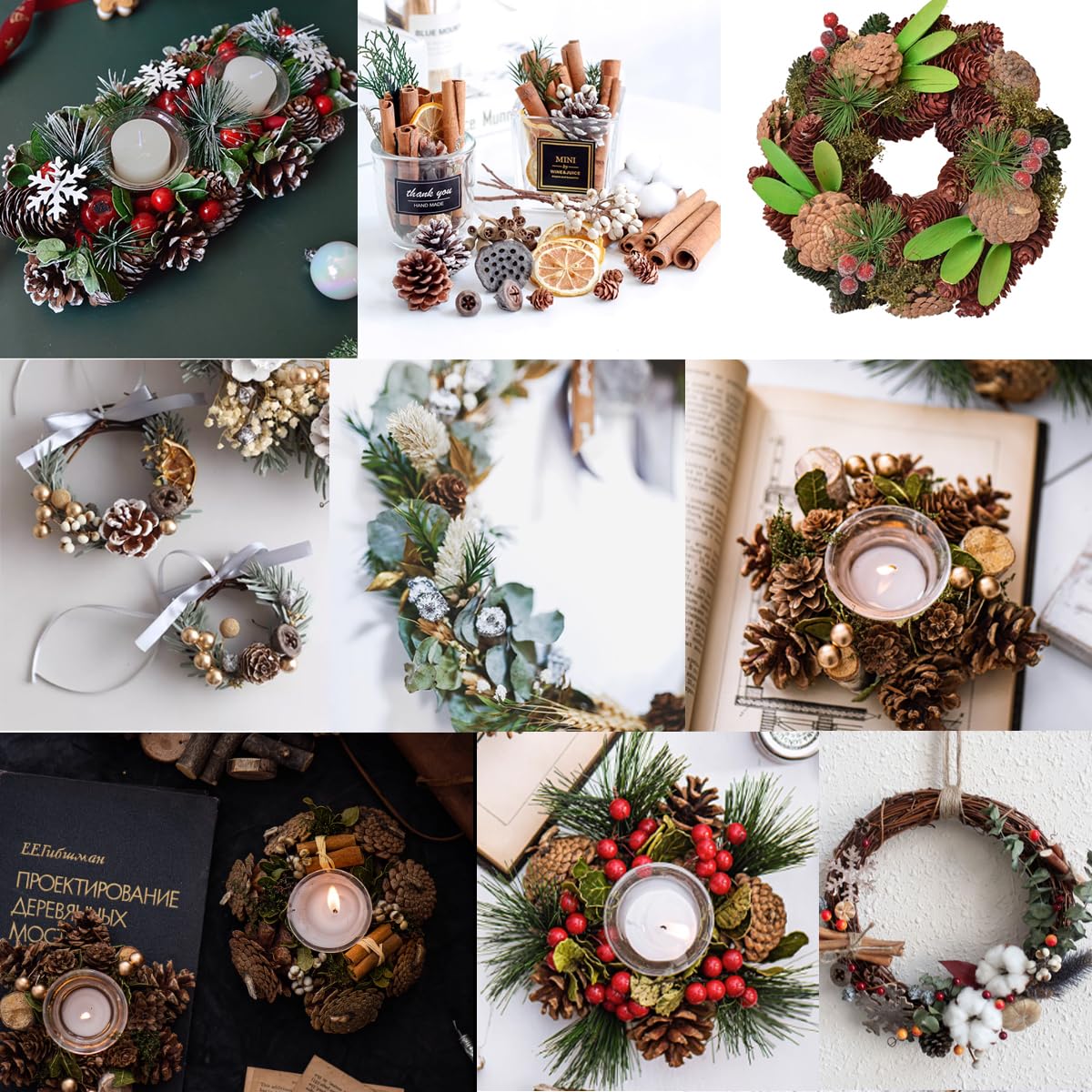TIHOOD 160PCS 1.18"-1.97" Christmas Natural Mini Pine Cones-Thanksgiving Pine Cones Ornaments for DIY Crafts, Home Decorations,Fall and Christmas,Wedding Decor