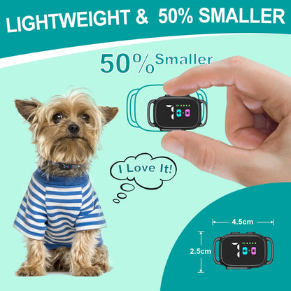 RICIVI Anti-Bark Collar for Small Dogs, No Shock Anti Barking Collars with 7 Sensitivities, 3 Adjustable Modes Beep & Vibration, IP67 Waterproof - Effective & Humane Small Dogs Bark Collar, Dark Black