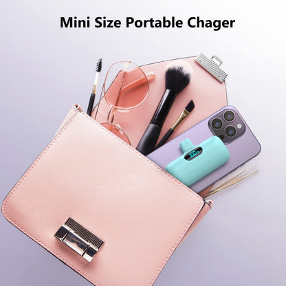 [2-Pack] Mini Portable Charger 5000mAh Power Bank,3A PD USB C Cell Phone Portable Power, LCD Display Battery Pack Compatible with iPhone 16/15/15 plus/15 pro/15 pro Max/Android/Samsung/Moto/LG etc